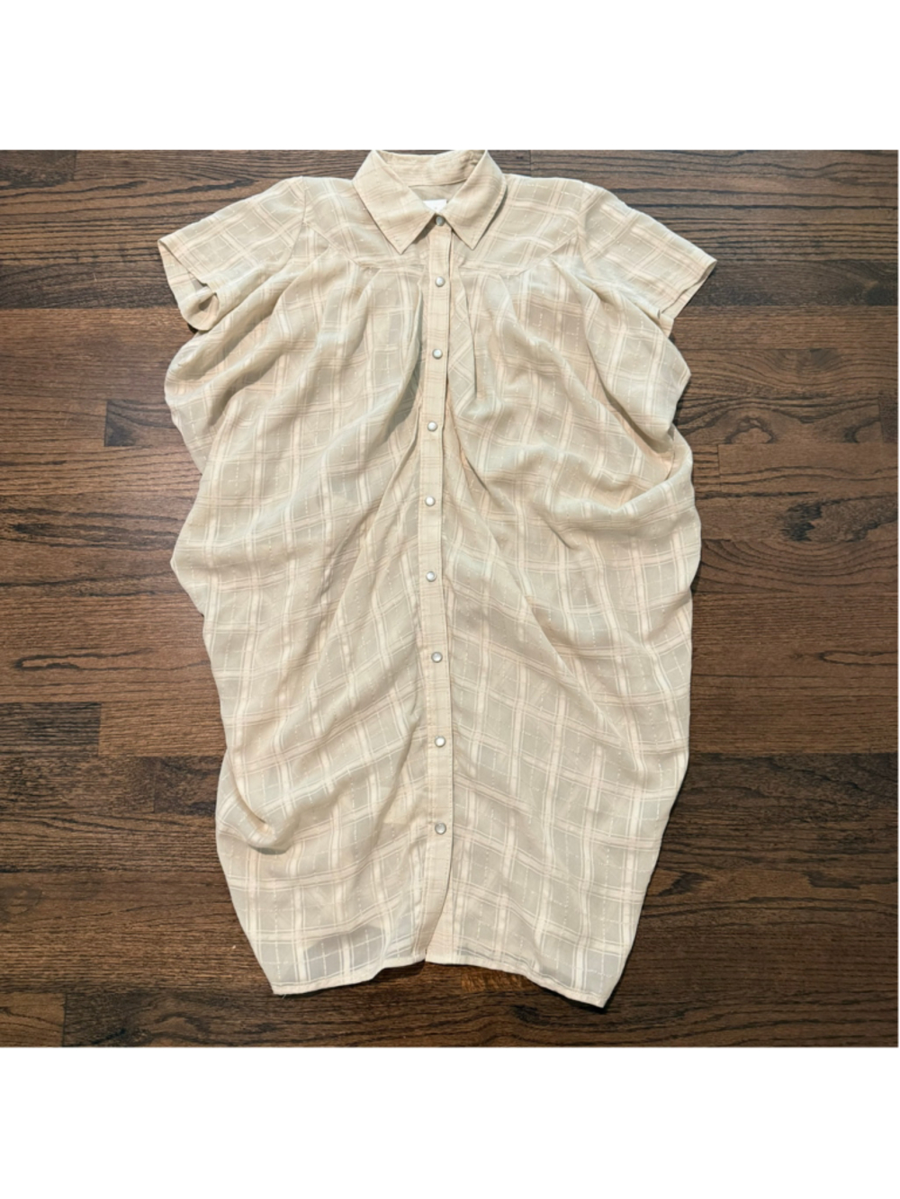 New Shirt 3.1 Phillip Lim Cream Short Sleeve Silk Blend Shirt SZ 4